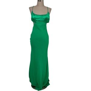 ASOS Green Maxi Dress Cut Out Backless Formal Gown Party Cocktail Size‎ 0 NWT